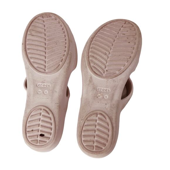 Crocs Kelli Iconic Strappy Sandals Slide Comfort Flats Light Pink Womens Size W4 - Picture 6 of 7
